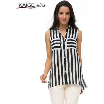 Camisa Flotante a Rayas Para Mujer