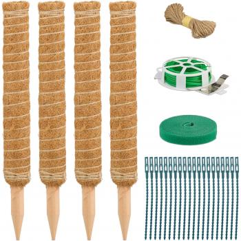 Set Bastoncini Cocco Naturali 40 cm, 4 Canne & 23 Accessori – Relaxdays