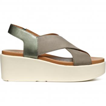 GEOX Sandália Feminina Cuna Média Tiras Cruzadas C3016 Perl-Sage