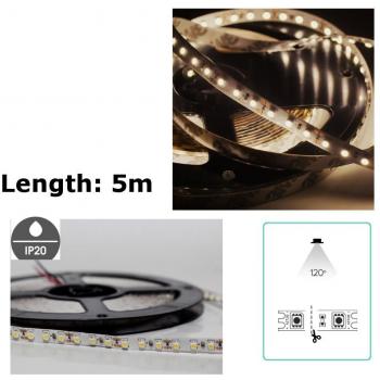 12V 5M 3528 Warm White LED Strip Lamp – 300 LEDs, SMD, Flexible, Non‑Waterproof