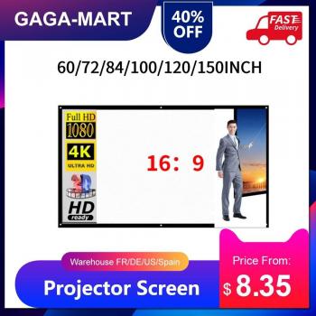 Pantalla Portátil Home Theate 60‑150  HD con Montaje en Pared