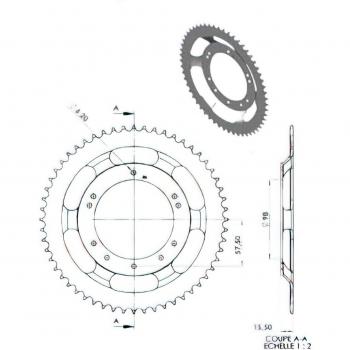 Couronne Cyclo Adaptable 103 Grimeca/Bernardi 56dts (D98) 10 Trous