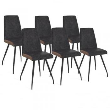 Pranzo Set 6: Sedie Ada Grigie, Gambe Ragno