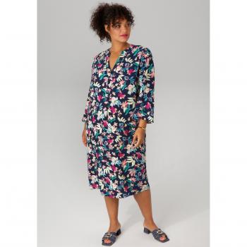 Blumen‑Sommerkleid Aniston PLUS – 100 % Viskose, kniebedeckend