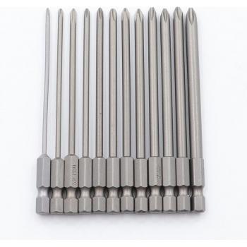 Brocas de destornillador magnéticas PH0 PH1 PH2, 100mm, 8 Uds, acero S2