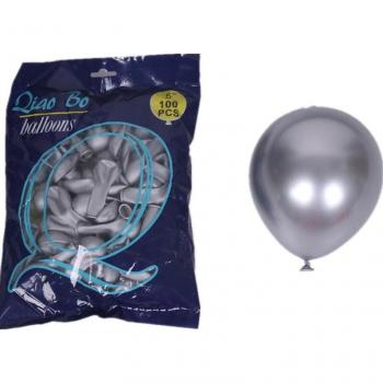 100pcs 5 Inch Chrome Gold & Silver Latex Balloons