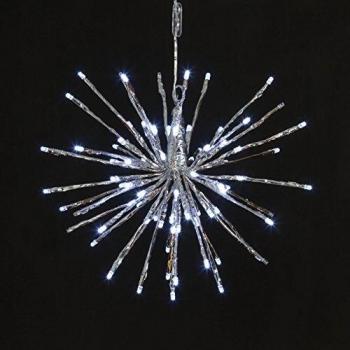 XMASKING Twigball 33122: Silberschimmer‑Dekolampe mit 80 LEDs, 30 cm