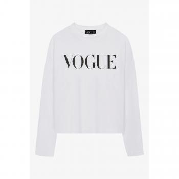 T-Shirt VOGUE a maniche lunghe bianca con stampa retro