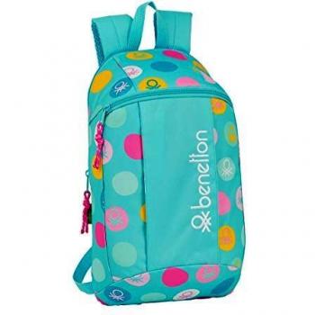 Mochila Benetton Azul con Topos