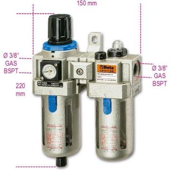 Beta Tools 1919F FR&L 1350 L/M 3/8 Filter Regulator & Lubricator Assembly 019190350