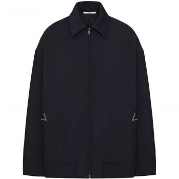 Camicia overshirt Valentino in misto lana blu Taglia 48