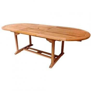 8 Seater Solid Teak Oval Extendable Table