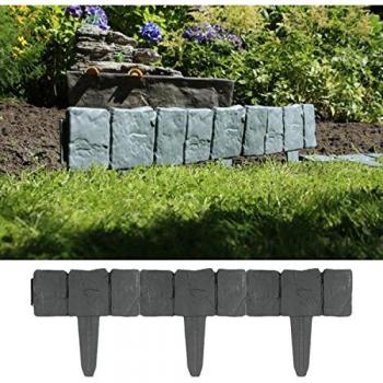 Mojawo Garten‑Kantenprofil: Beeteinfassung Steinoptik – 10 Stück (B25 × H23 cm)