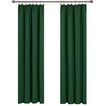 Deconovo Lot de 2 Rideaux Occultants Décoratifs Noël Vert Sapin