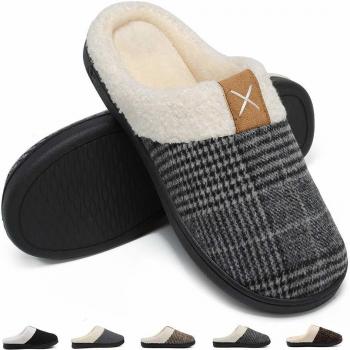 Scarpe di Casa Deevike Uomo Peli Soft Grigio Scuro