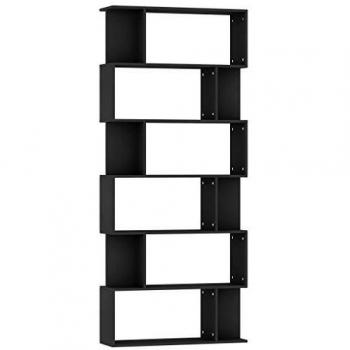 Bibliothèque/Séparateur de pièce Noir 80x24x192 cm Aggloméré