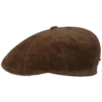 Carson Cord Flat Cap (8‑panel) – Dark Brown, Size M