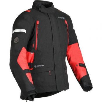 DANE Valby Giacca Moto Tessile Impermeabile Nero Rosso 58