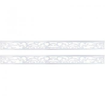 HHG – Kit di Listelli Decorativi in Legno e Alluminio Bianco per Pannello Frangivento Sarthe