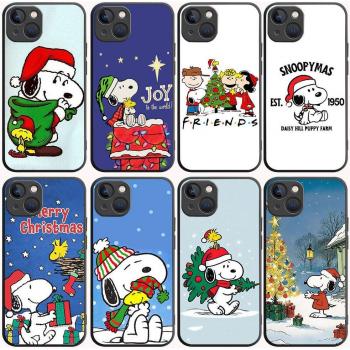 B-92 Noël Snoopy Noir Étui pour OPPO A5 A9 A15 A16 A55 A94 A95 A96 Reno 6 7 8 10 5G Realme 7I 8I C30 C31 VIVO V23E V25 V27 Pro Y20S Y17S VIVO Y31 2021 arlequin
