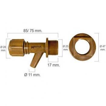 Oryx Grifo Barril Plástico Mini Con Tuerca 3/4