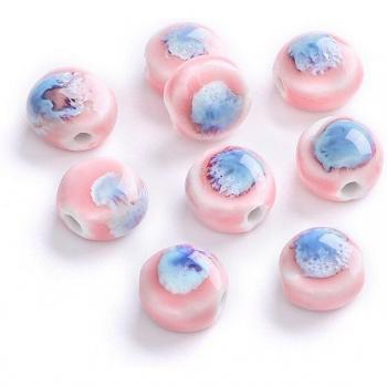 Perles de porcelaine plates pour bracelets et colliers