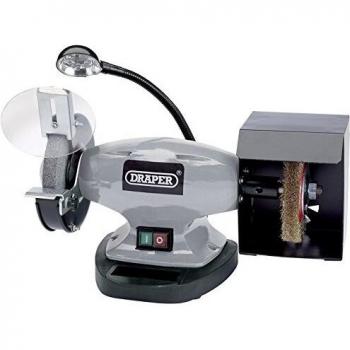 Draper 83421 150mm Bench Grinder with Wire Wheel and LED Worklight