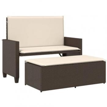 VidaXL Elegante Gartenbank mit Kissen und Hocker
