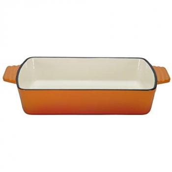 GSW Auflaufform »ORANGE SHADOW«, Gusseisen, (1 St.), für gleichmäßige Wärmeverteilung und -speicherung, Induktion orange/naturweiß B/H/L: 21,5 cm... orange/naturweiß