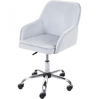 Siège office rétro en velours – roulettes et pivot