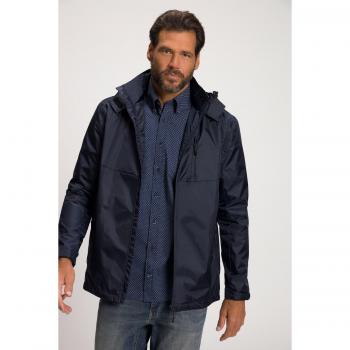 Giacca da uomo impermeabile con cappuccio, Blu, Taglia: L, Poliestere