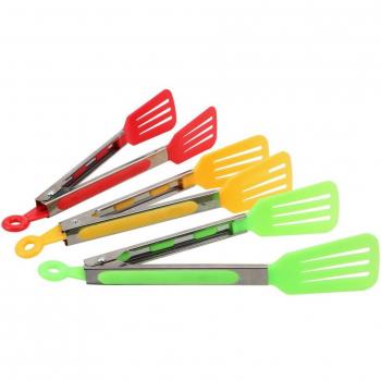 Pinzas para Cocinar de Silicona y Acero Inoxidable, Ideal para Barbacoa y Ensaladas, 1 Uds
