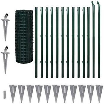 VidaXL Recinto Euro 25 x 1,2 m in Acciaio Verde