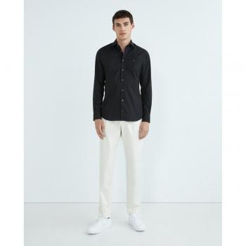 Tommy Hilfiger Slim Fit Businesshemd Popeline Schwarz Größe 44