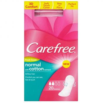 Carefree Cotton Daily Freshness Pantyliners – 20 Piece Pack