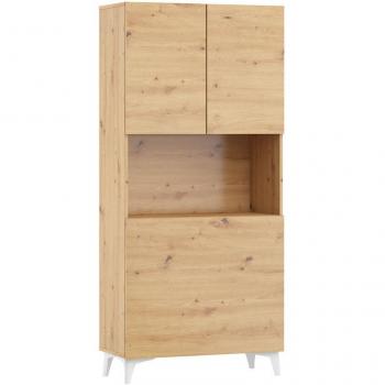 Scrivania Megan 1 con Libreria in Rovere, Fatta a Mano