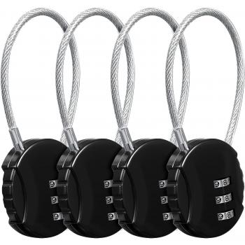Cadenas sportif 3 chiffres imperméable noir