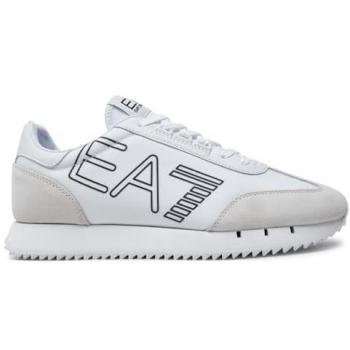 Sneakers „BLACK&WHITE VINTAGE“ mit Label‑Print – Emporio Armani EA7 – Weiß, 46
