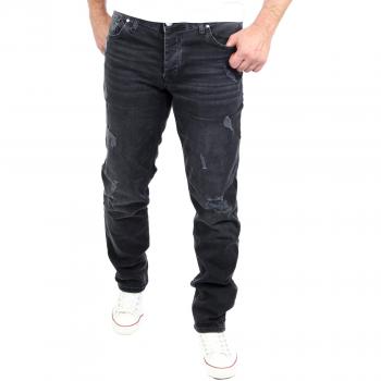 Reslad Herren‑Jeans Hose – Black Denim Slim Fit (RS‑2069)