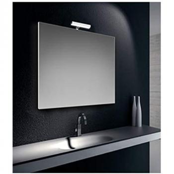 Specchiera 60x90 cm Filo Lucido Reversibile con Telaio a Filo Specchio e Lampada LED Cromata
