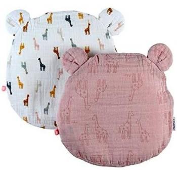 Set coussin ergonomique + 2 housses, rose et écru