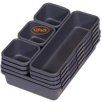 CompactDesk 12‑Piece Interlocking Drawer Trays