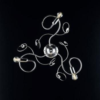 Plafón decorativo de hierro pulido con 3 luces y detalles de rhinestone