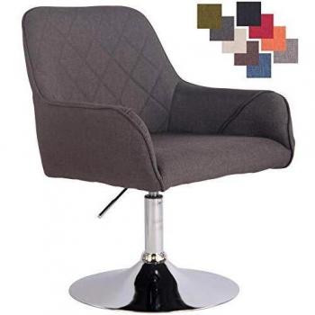 Wellington CLP Lounger – drehbar, höhenverstellbar, dunkelgrauer Stoffbezug, chromiertes Gestell