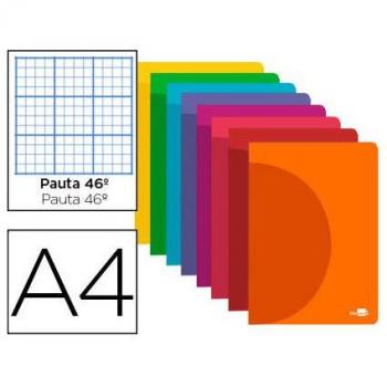 Libreta Liderpapel 360 A4 48 hojas rayadas tapa de plástico 90g/m2 colores surtidos