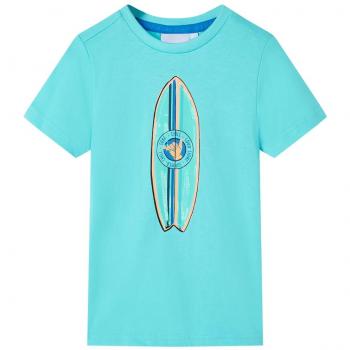 T‑Shirt Criança Ciano 128 – Manga Curta