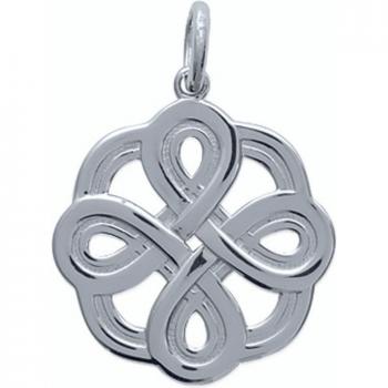 Elegant Celtic Knot Pendant in Rhodium