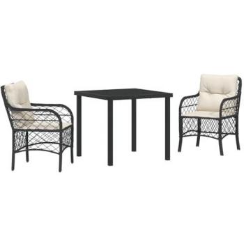 VidaXL Ensemble de salle à manger pour jardin 5 pcs Noir Poly rotin