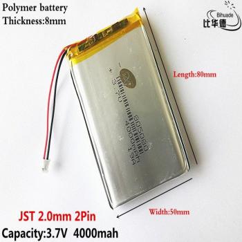 JST 2.0mm 2Pin 4000mAh Lithium Ion Battery for Tablets