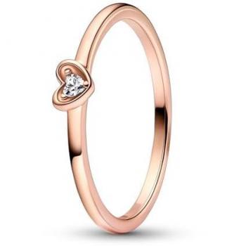 Pandora Ring Strahlendes Herz, Zirkonia 50 Steinchen, Roségoldfarben